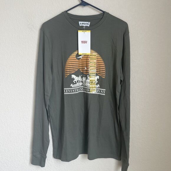 Levi's Other - Levis Shirt Mens Medium Olive Green Henley Knit Long Sleeve Lightweight Casual